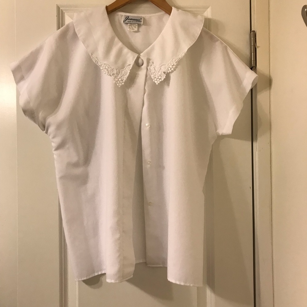 Vintage White Button Down Button Down Blouse